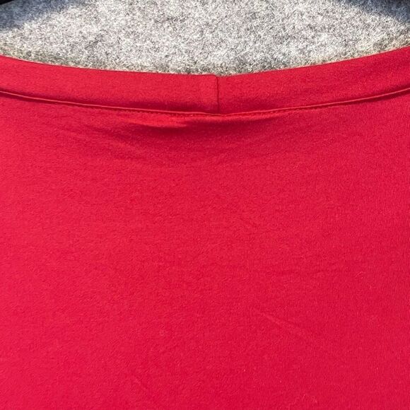 EMERALD Top 3XL Red Rayon Blend Patchwork Long Balloon Sleeve Raglan Blouse EUC - Picture 11 of 14